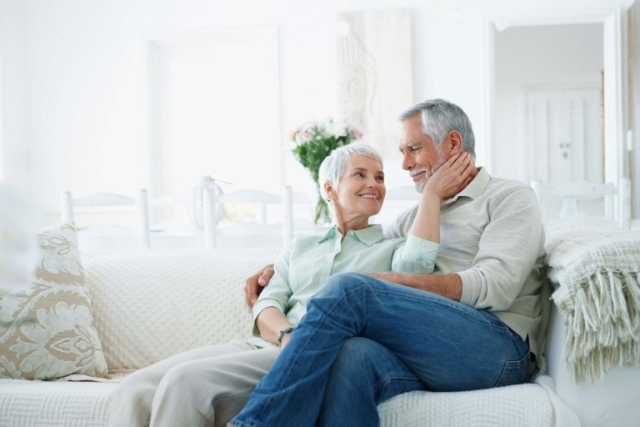 older couple on couch