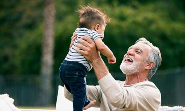 baby with grandpa